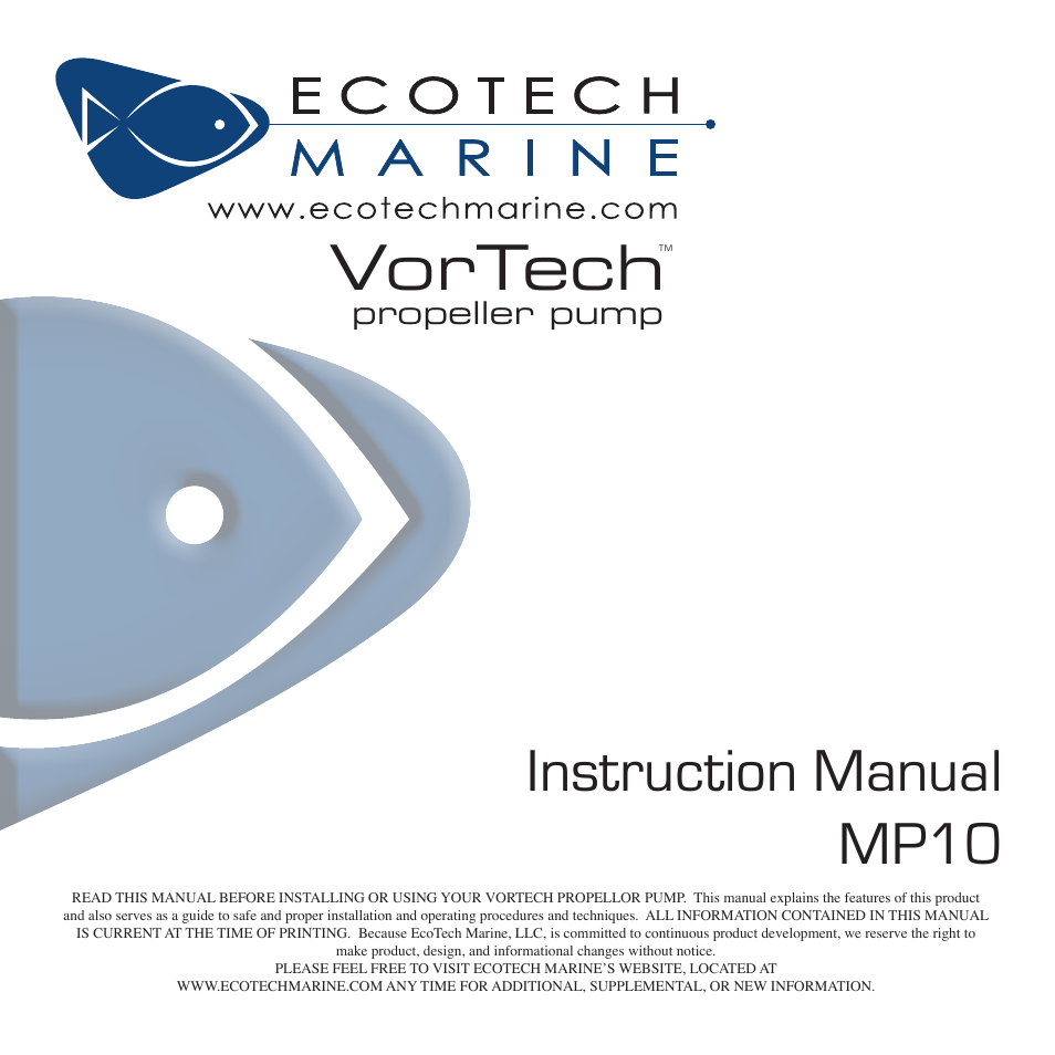 EcoTech Marine MP10 User Manual | 10 pages