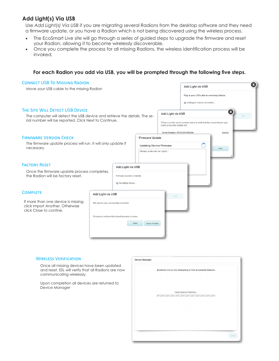 Add light(s) via usb | EcoTech Marine EcoSmart Live User Manual | Page 11 / 11