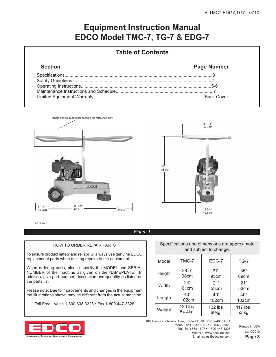 EDCO TG-7 User Manual | Page 3 / 8