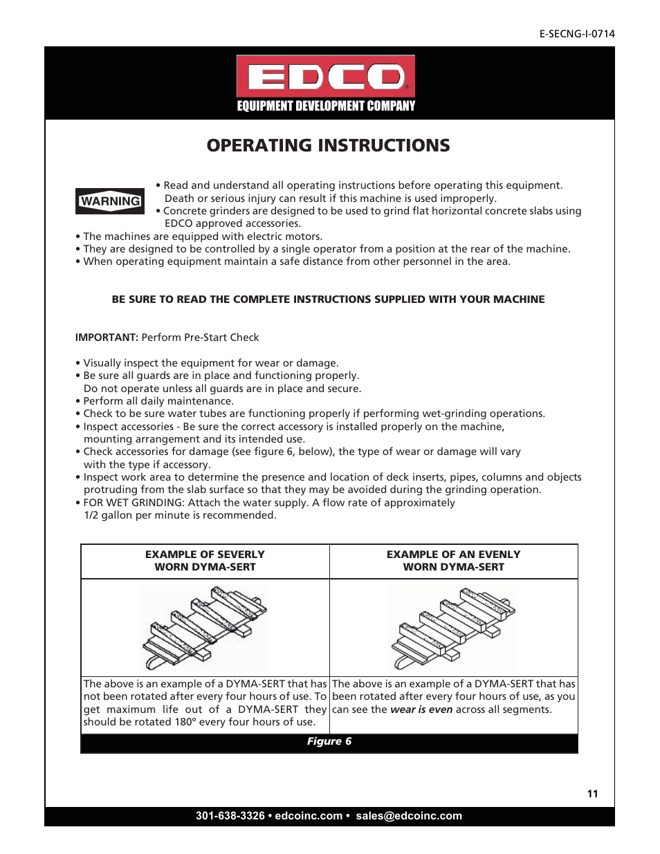 Operating instructions | EDCO SEC-NG-1.5 User Manual | Page 11 / 20