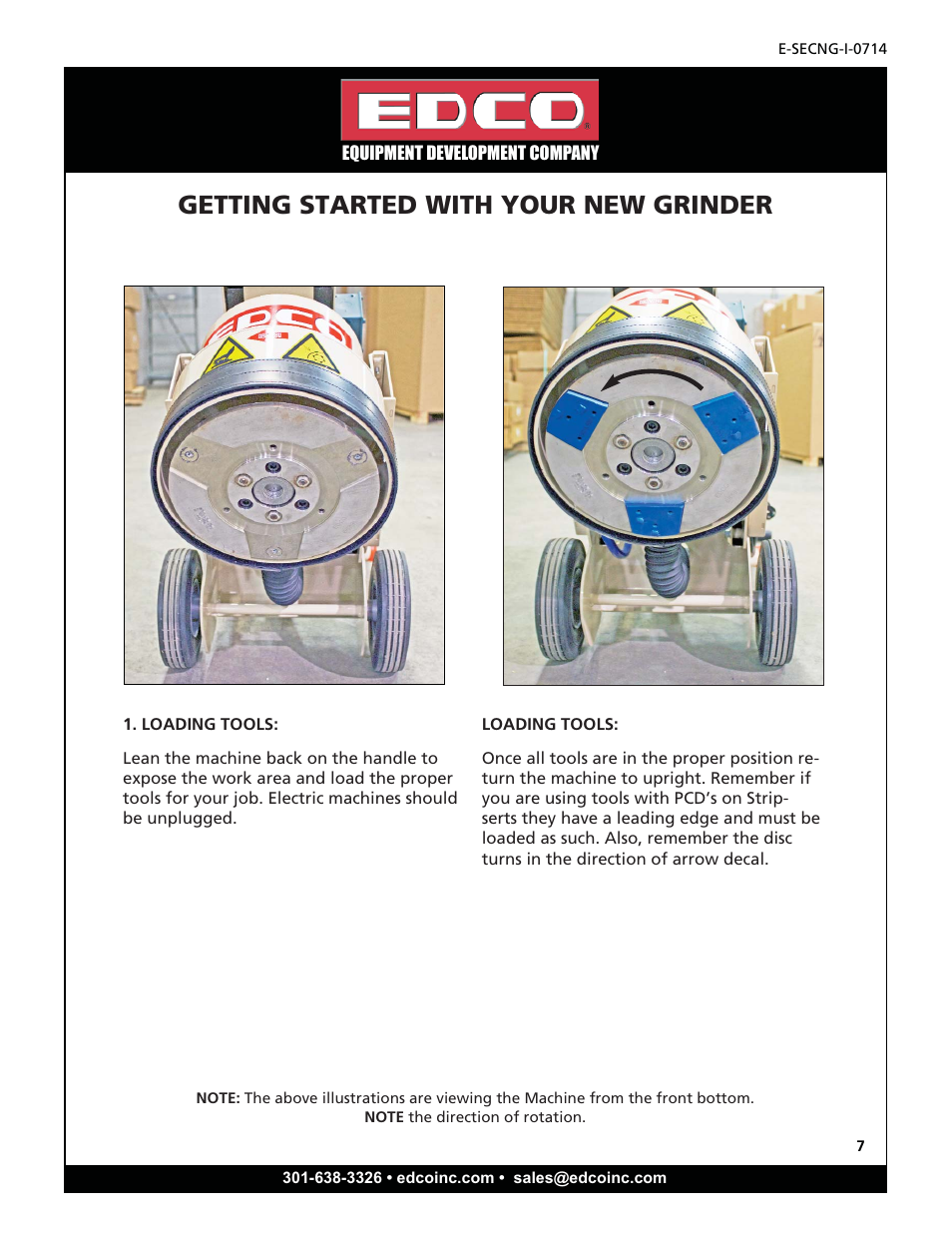 Getting started with your new grinder | EDCO SEC-NG-1.5 User Manual | Page 7 / 20