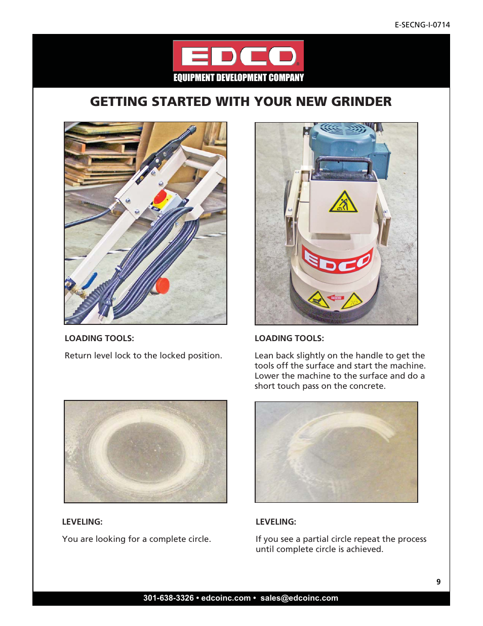 Getting started with your new grinder | EDCO SEC-NG-1.5 User Manual | Page 9 / 20