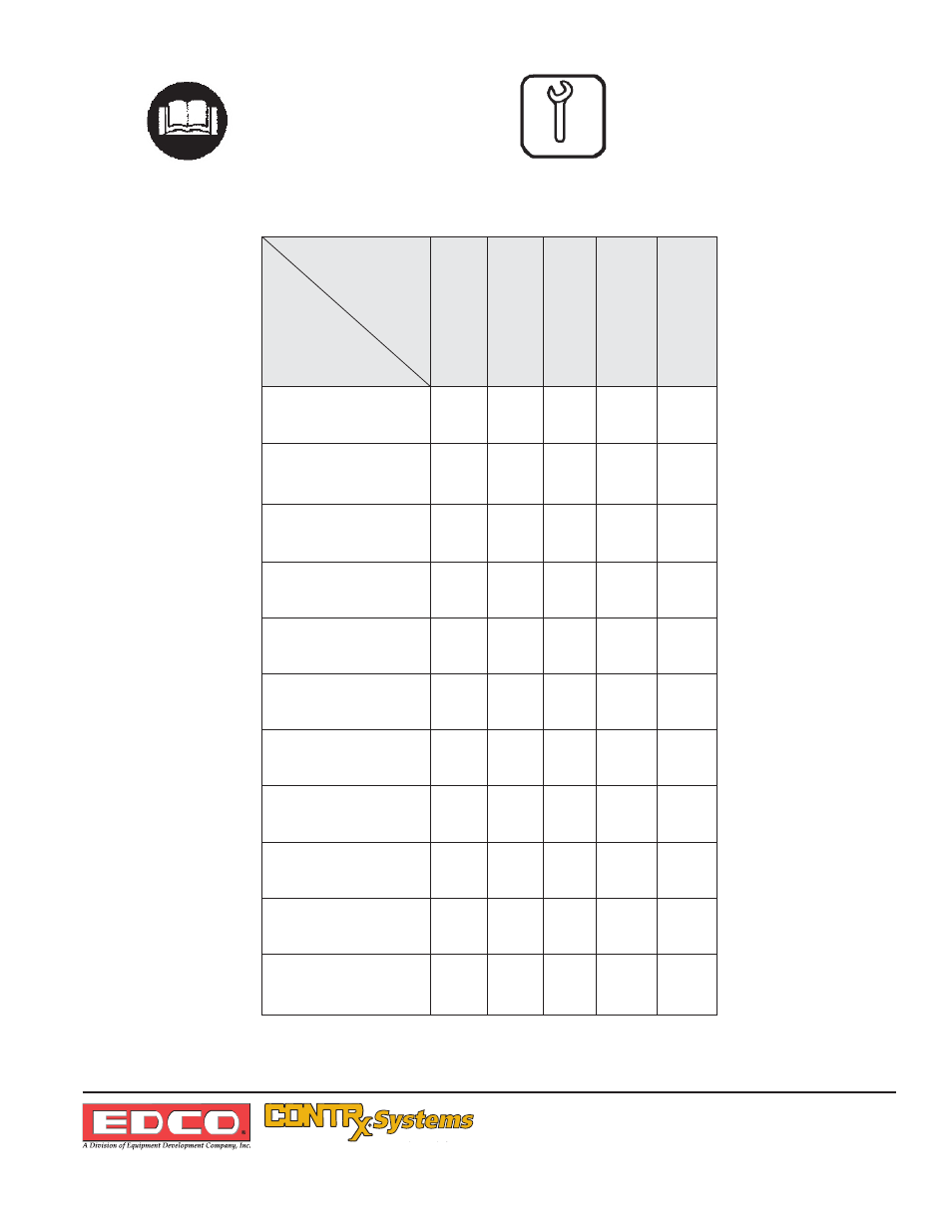 Maintenance schedule | EDCO TG-10 User Manual | Page 11 / 12