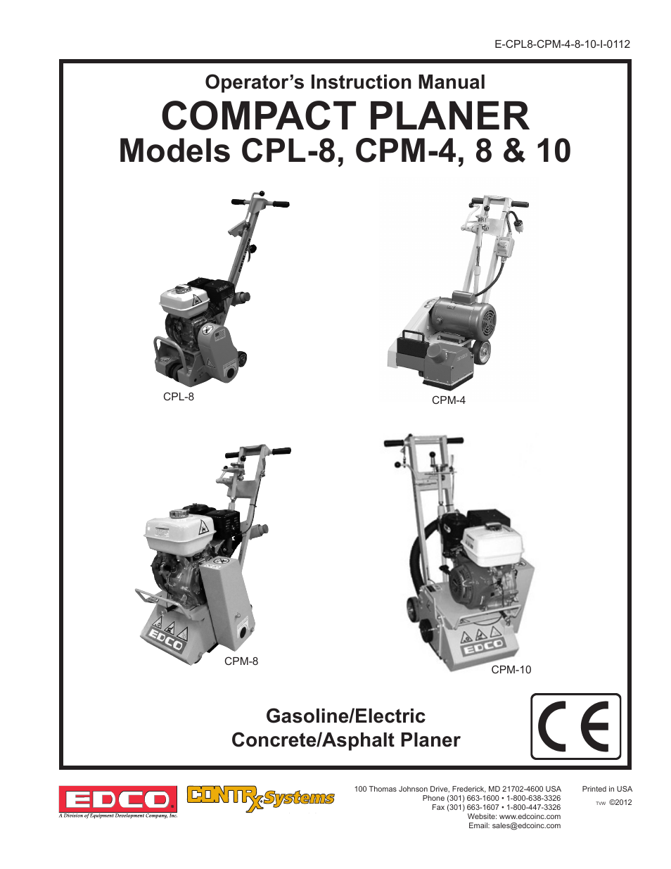 EDCO CPM-10 User Manual | 20 pages