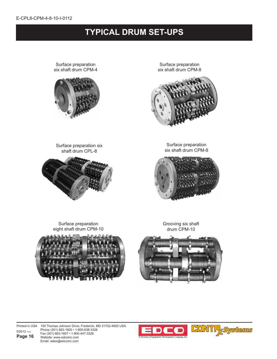 Typical drum set-ups | EDCO CPM-10 User Manual | Page 16 / 20