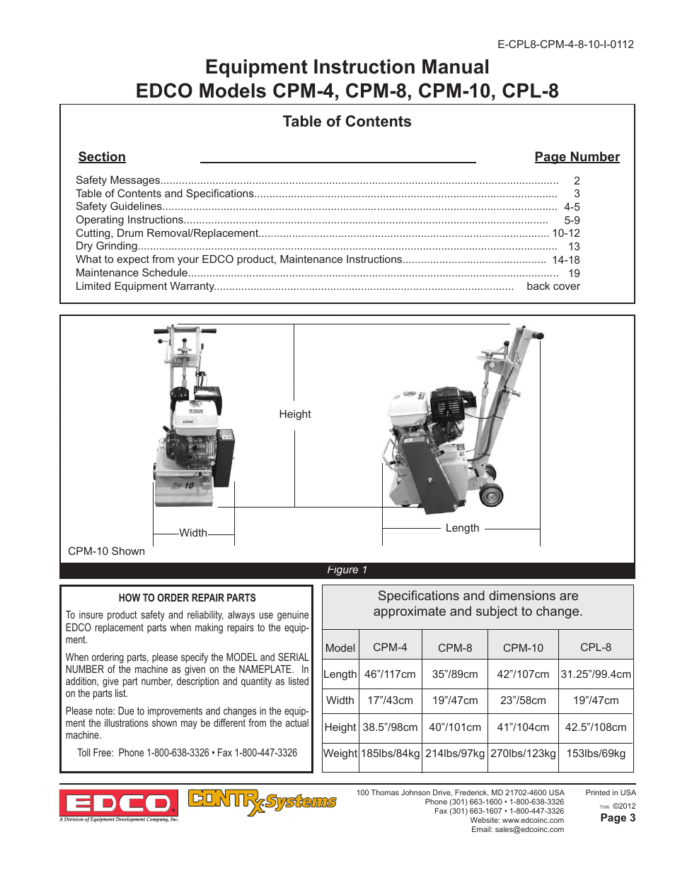 EDCO CPM-10 User Manual | Page 3 / 20