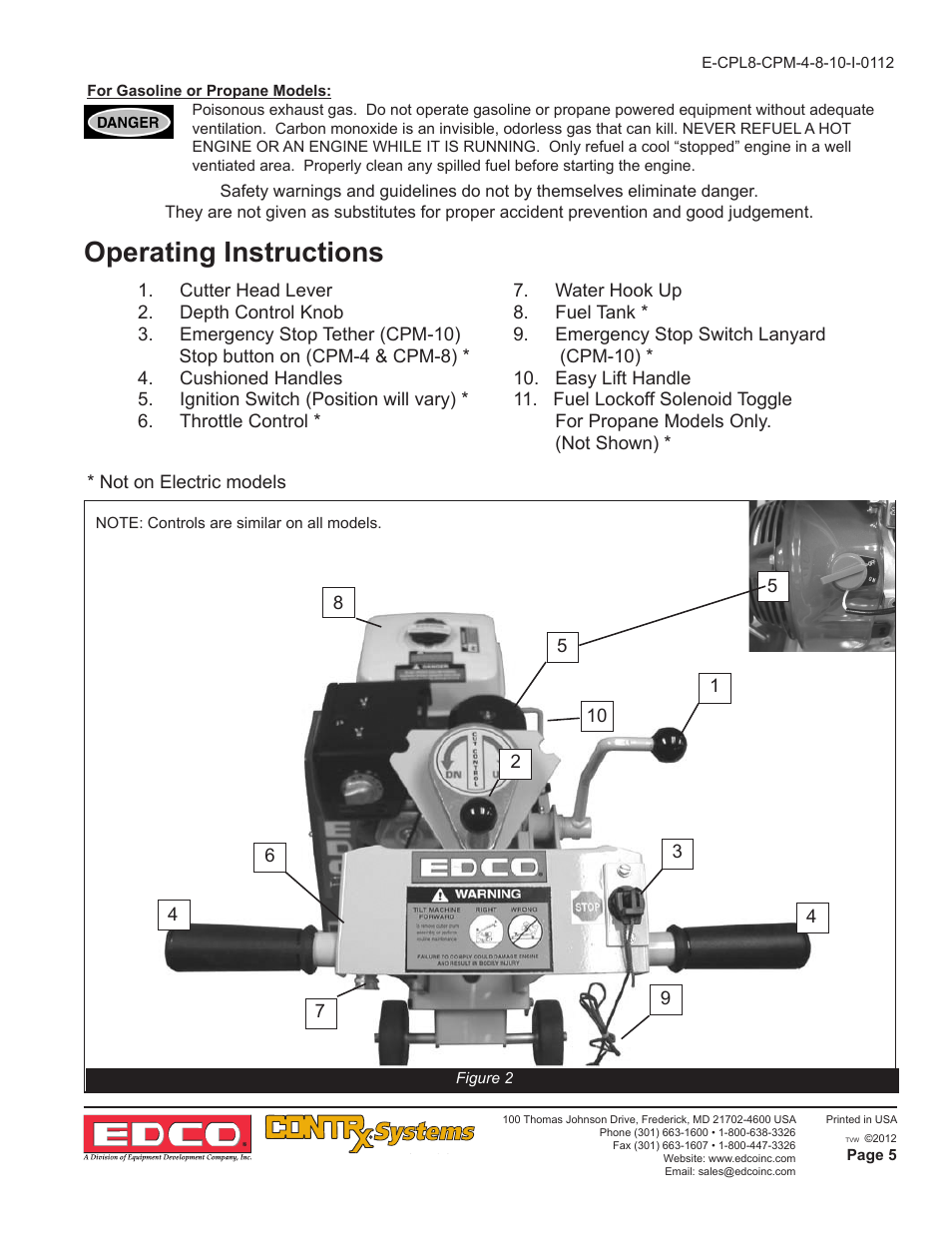 Operating instructions | EDCO CPM-10 User Manual | Page 5 / 20