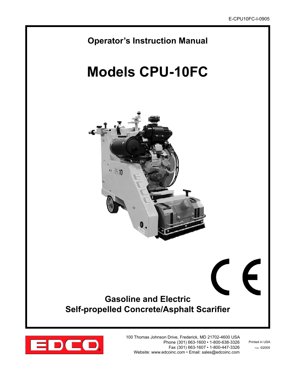 EDCO CPU-10FC User Manual | 16 pages