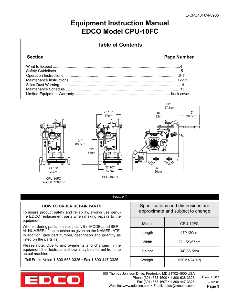 EDCO CPU-10FC User Manual | Page 3 / 16