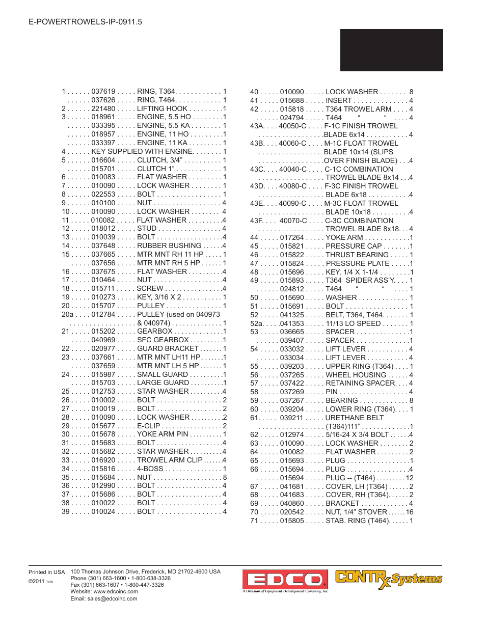 3a parts, 3a-3, Lower end assembly (cont’d) | EDCO 446 User Manual | Page 16 / 24