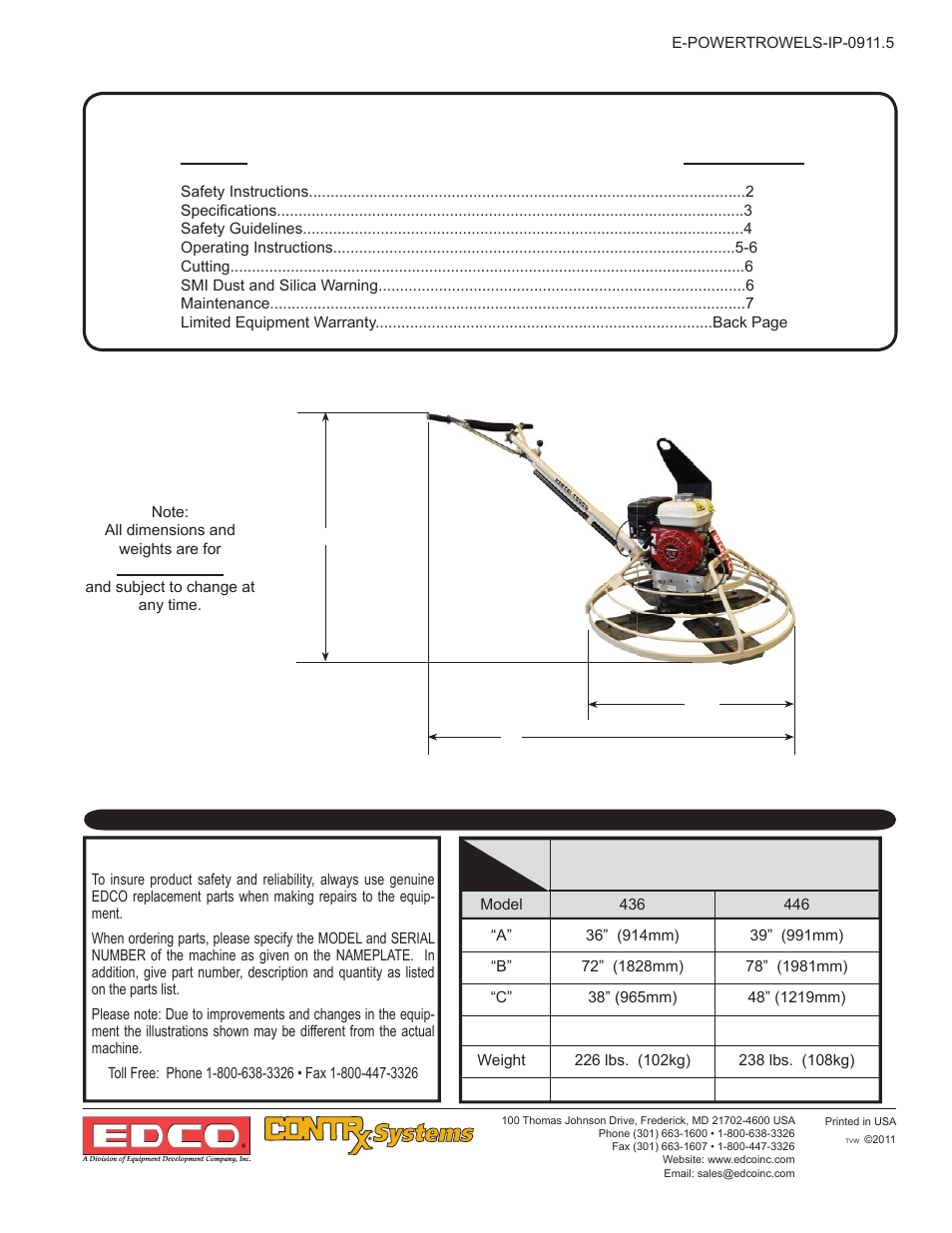 EDCO 446 User Manual | Page 3 / 24