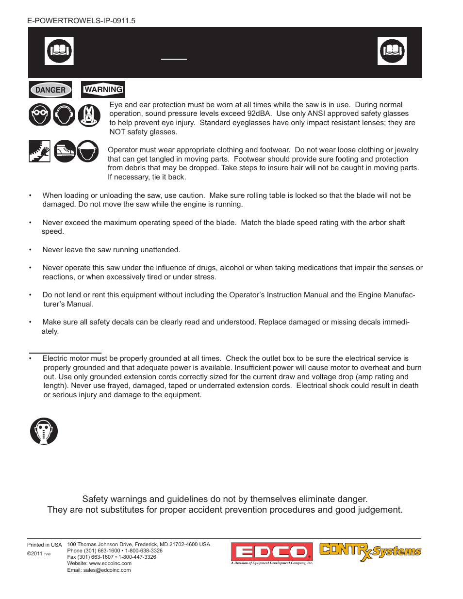 Safety guidelines | EDCO 446 User Manual | Page 4 / 24