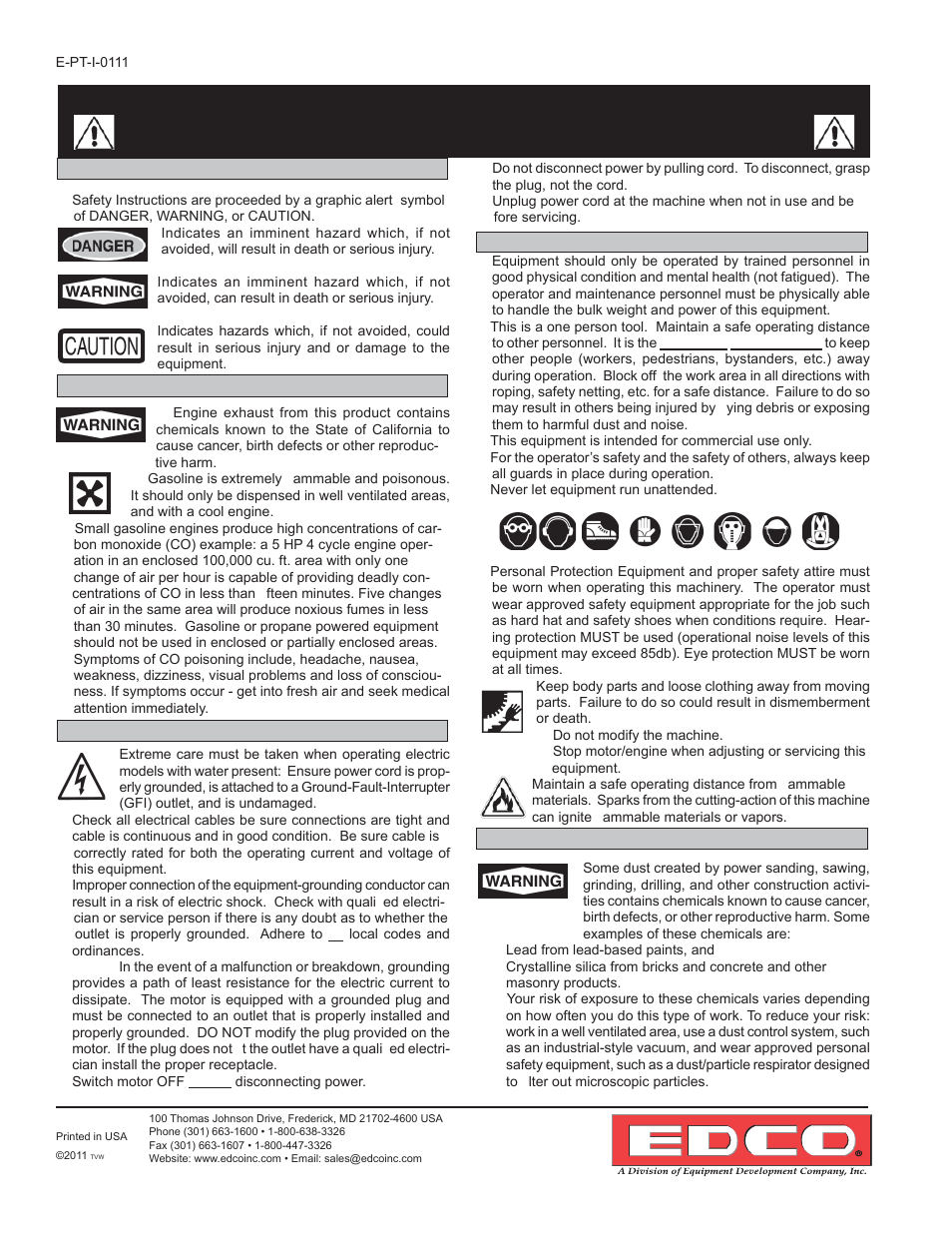 EDCO POWER TROWELS User Manual | Page 2 / 16