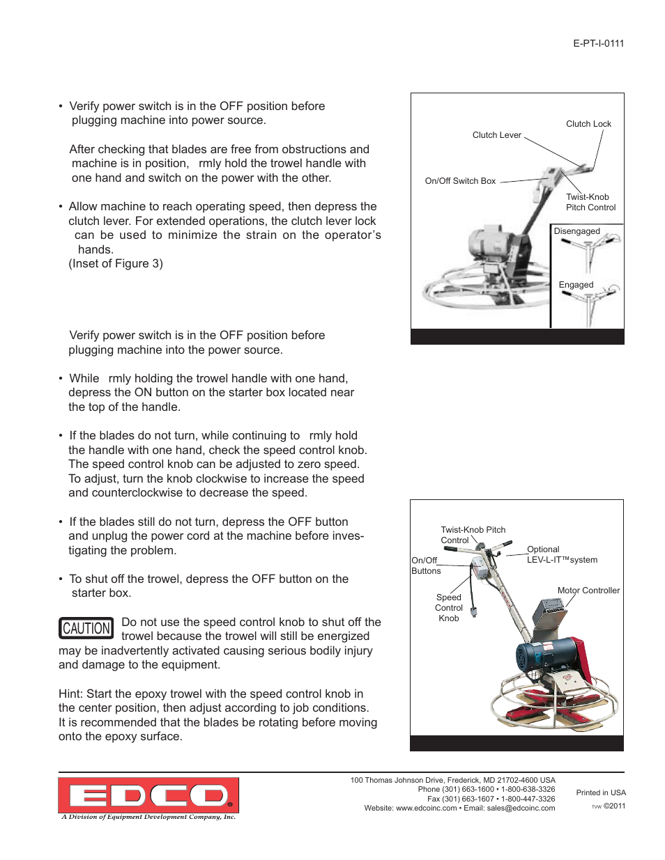 EDCO POWER TROWELS User Manual | Page 5 / 16