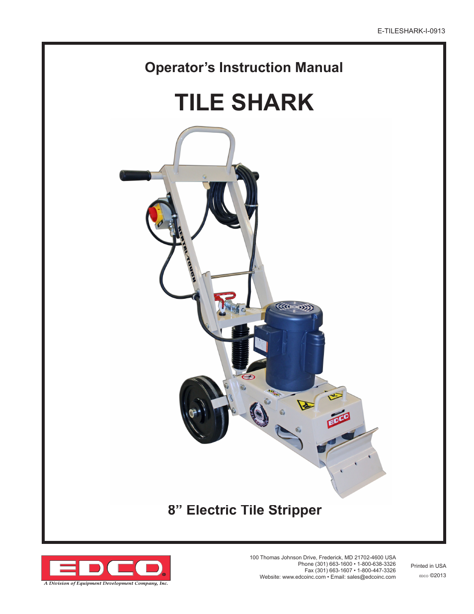 EDCO TILE SHARK User Manual | 8 pages