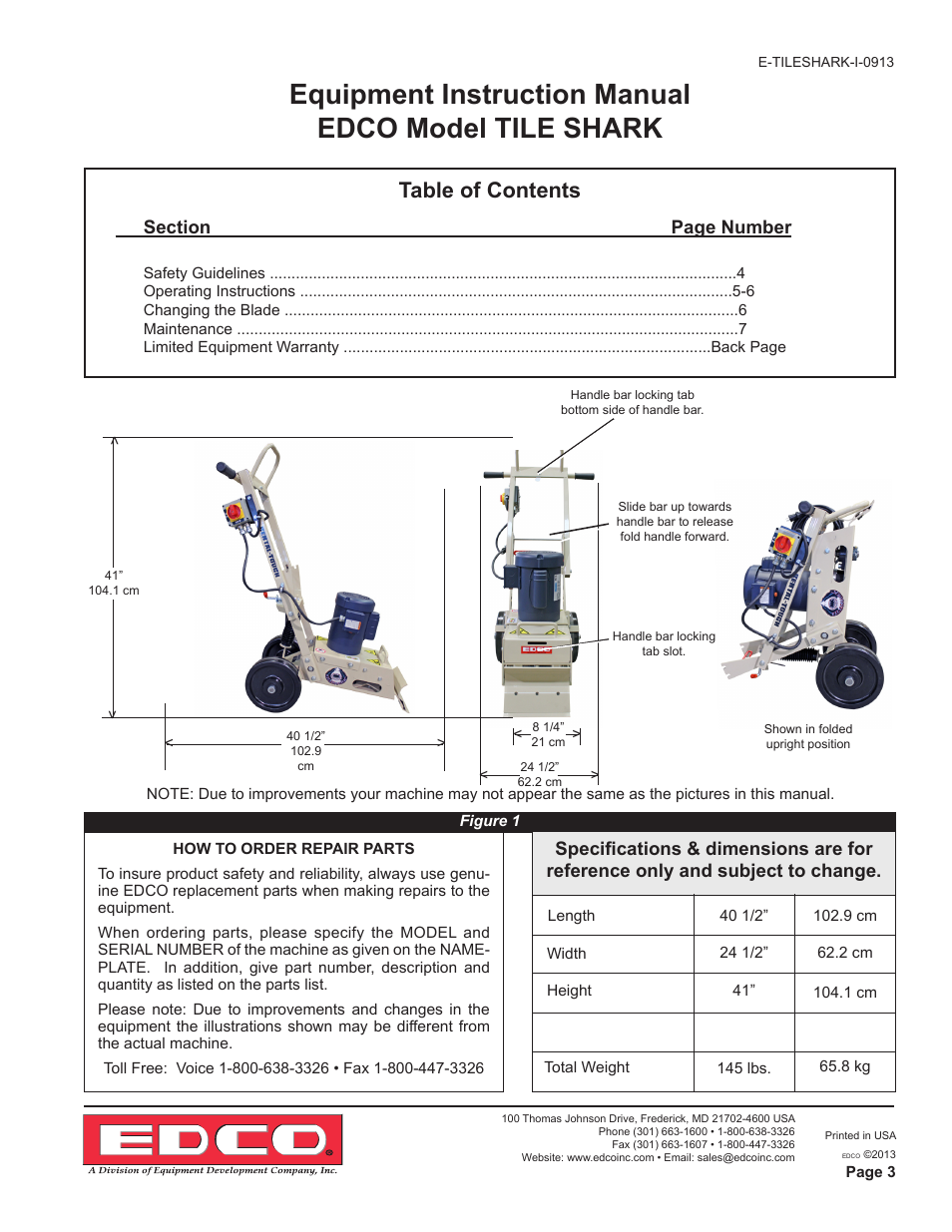 EDCO TILE SHARK User Manual | Page 3 / 8