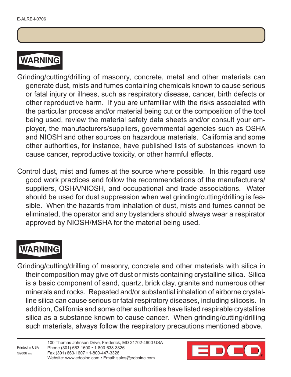 EDCO ALR-BS User Manual | Page 12 / 16