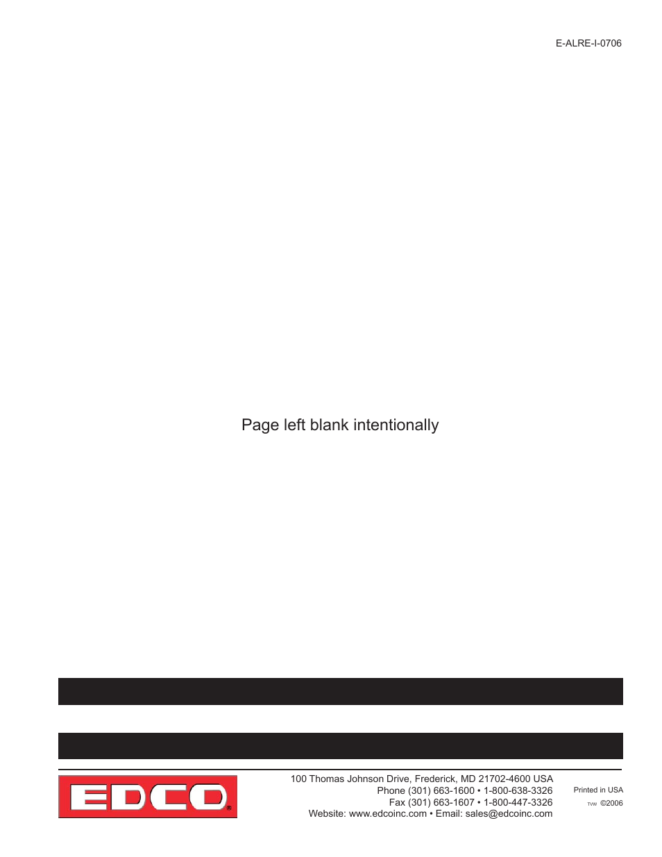 Page left blank intentionally, Notice | EDCO ALR-BS User Manual | Page 13 / 16