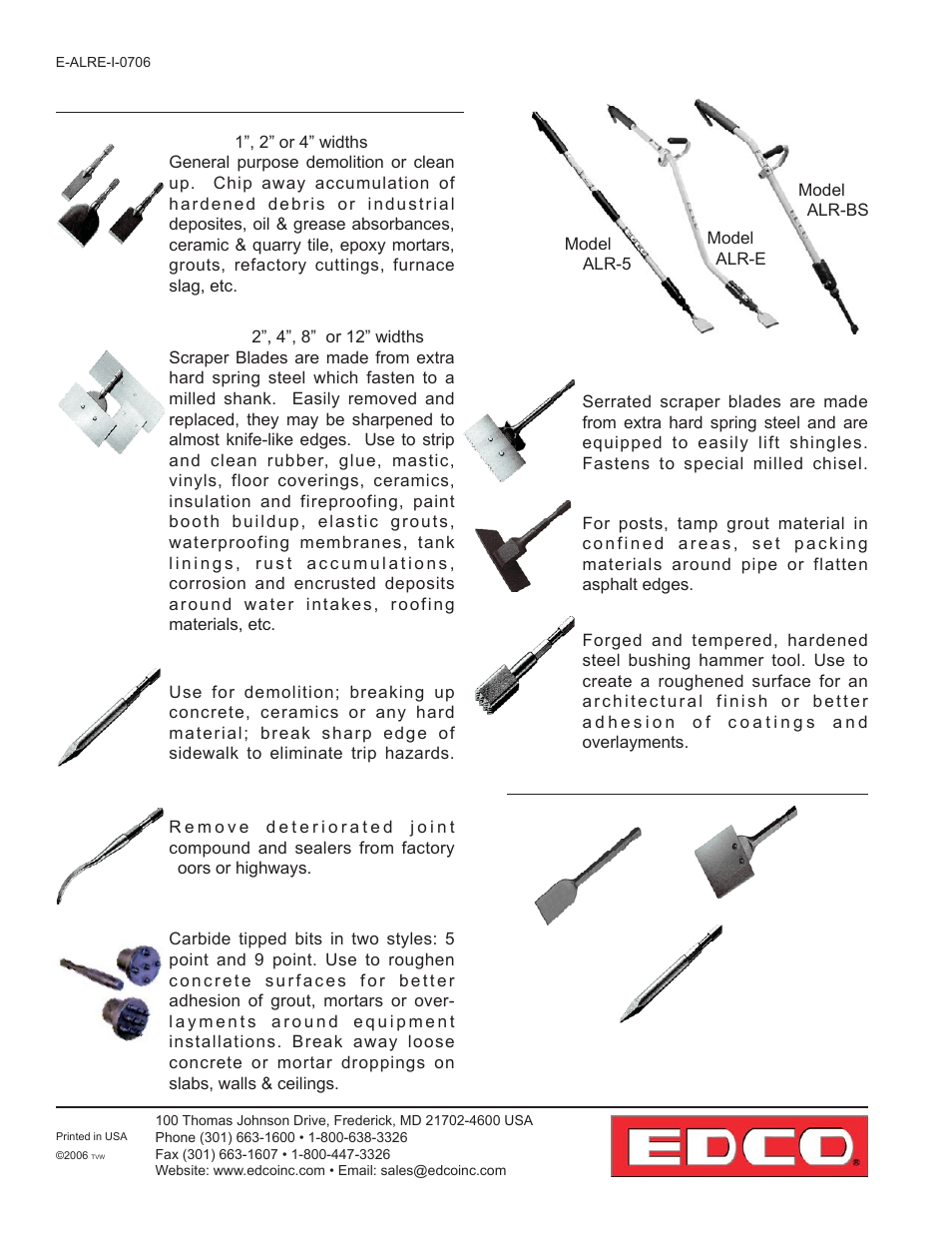 Big stick model straight & ergonomic models | EDCO ALR-BS User Manual | Page 8 / 16