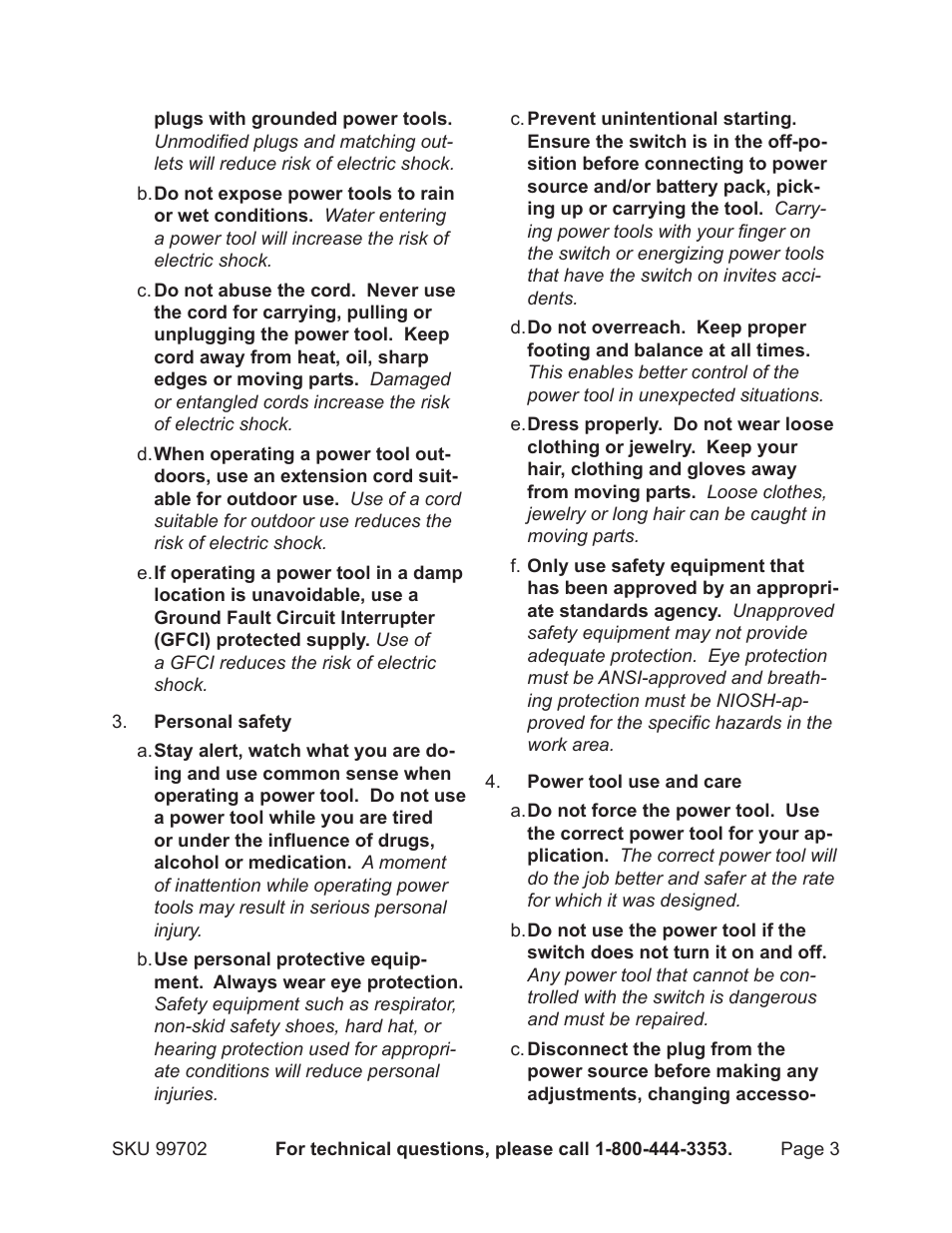 Chicago Electric 99702 User Manual | Page 3 / 22