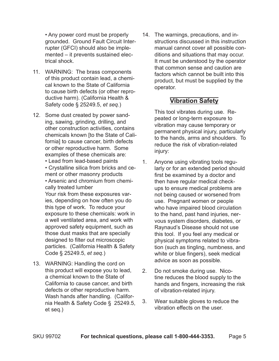 Chicago Electric 99702 User Manual | Page 5 / 22