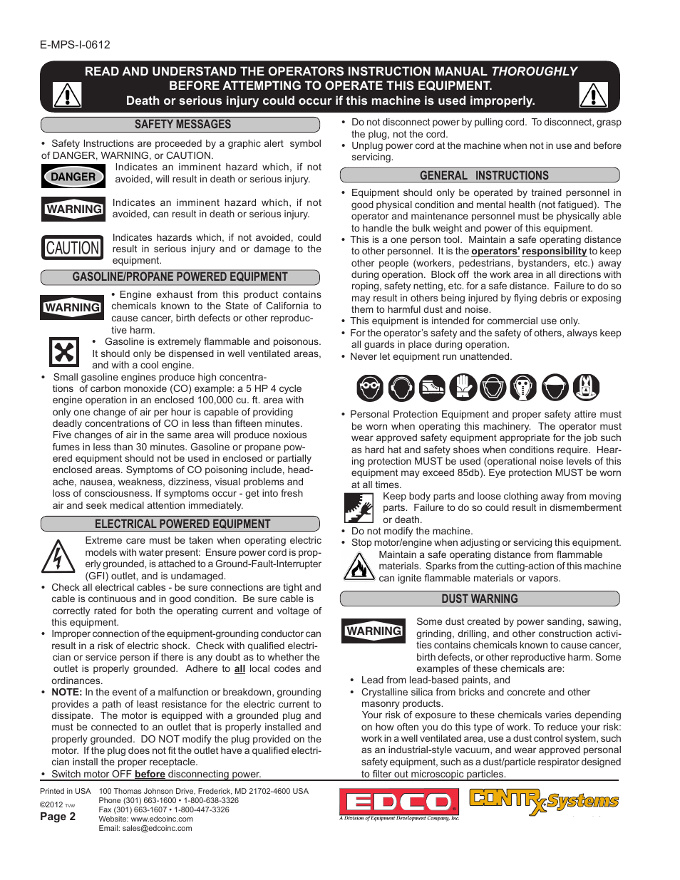 EDCO SK-10 User Manual | Page 2 / 12