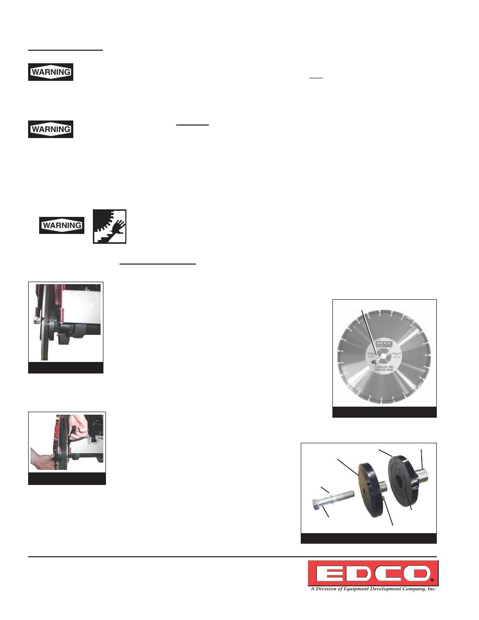 Installing blades | EDCO SS-26E User Manual | Page 16 / 20