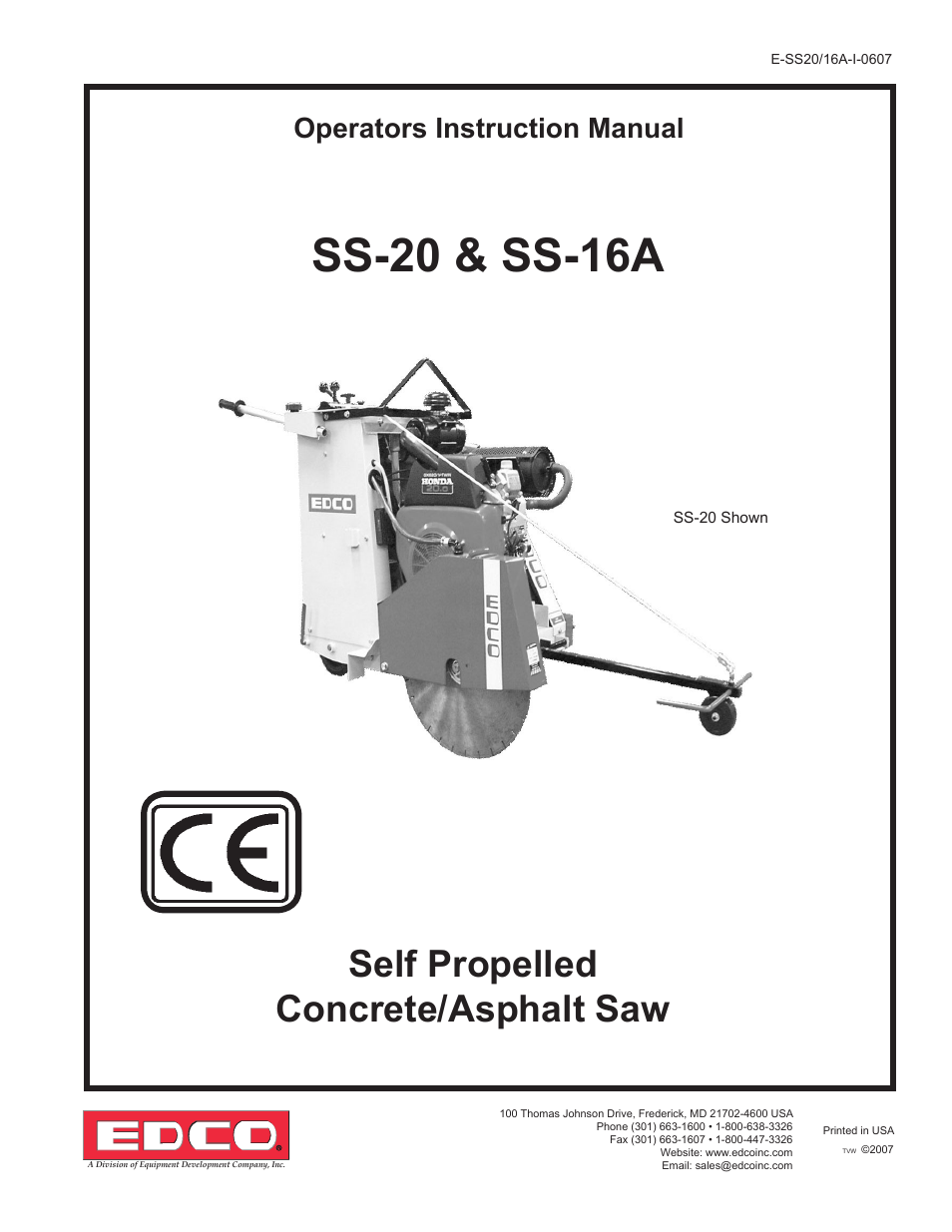 EDCO SS-16A User Manual | 16 pages