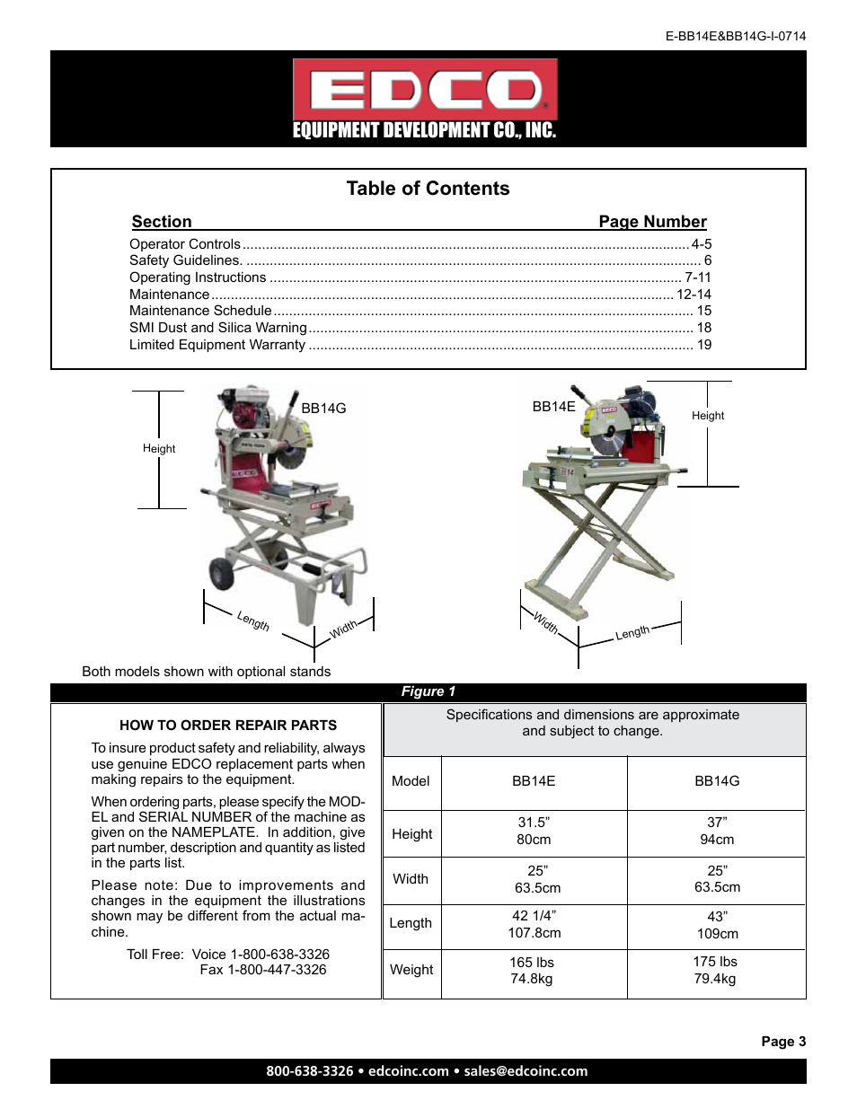 EDCO BB14E User Manual | Page 3 / 20