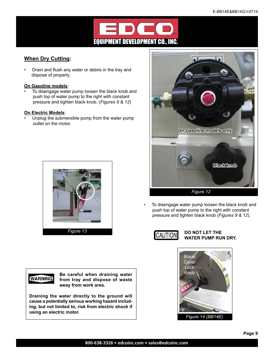 Equipment development co., inc | EDCO BB14E User Manual | Page 9 / 20