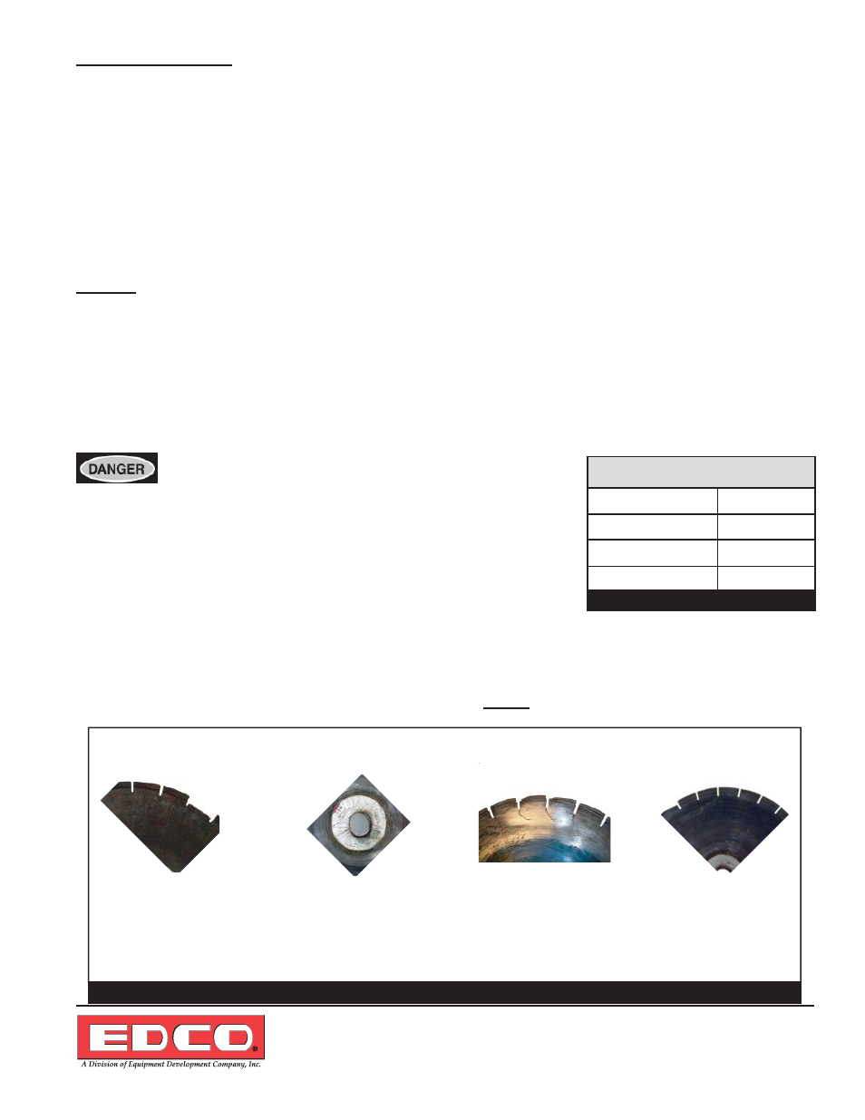 Possible diamond blade problems | EDCO HSS-14 User Manual | Page 7 / 12