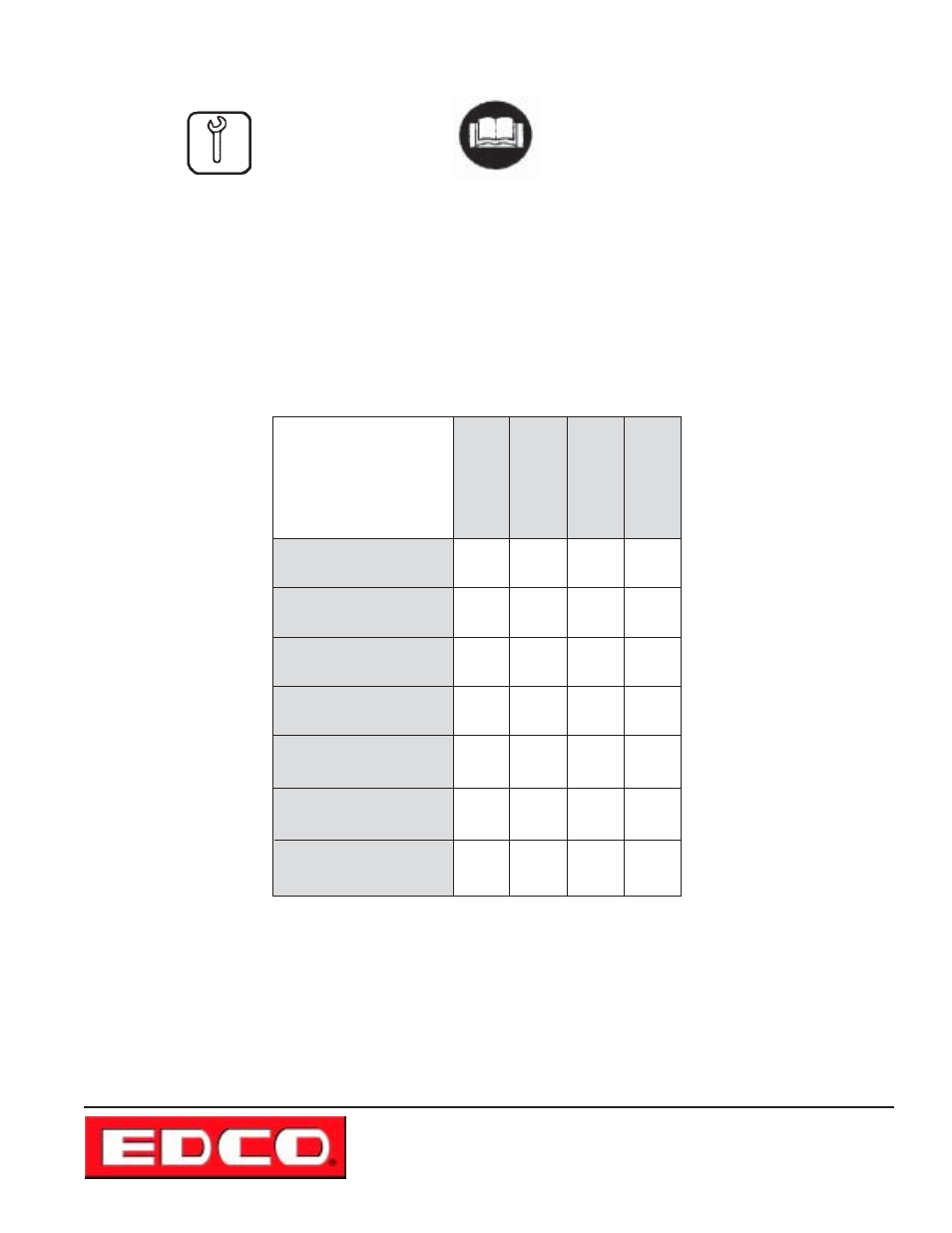 Maintenance schedule | EDCO TMS-10 User Manual | Page 11 / 12