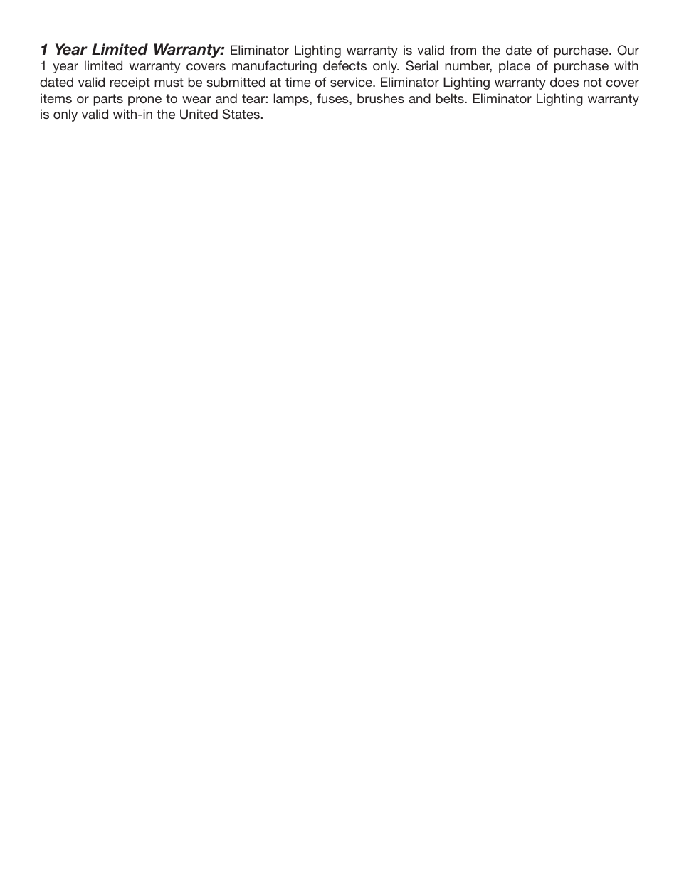 Eliminator Lighting EX-6 User Manual | Page 2 / 2