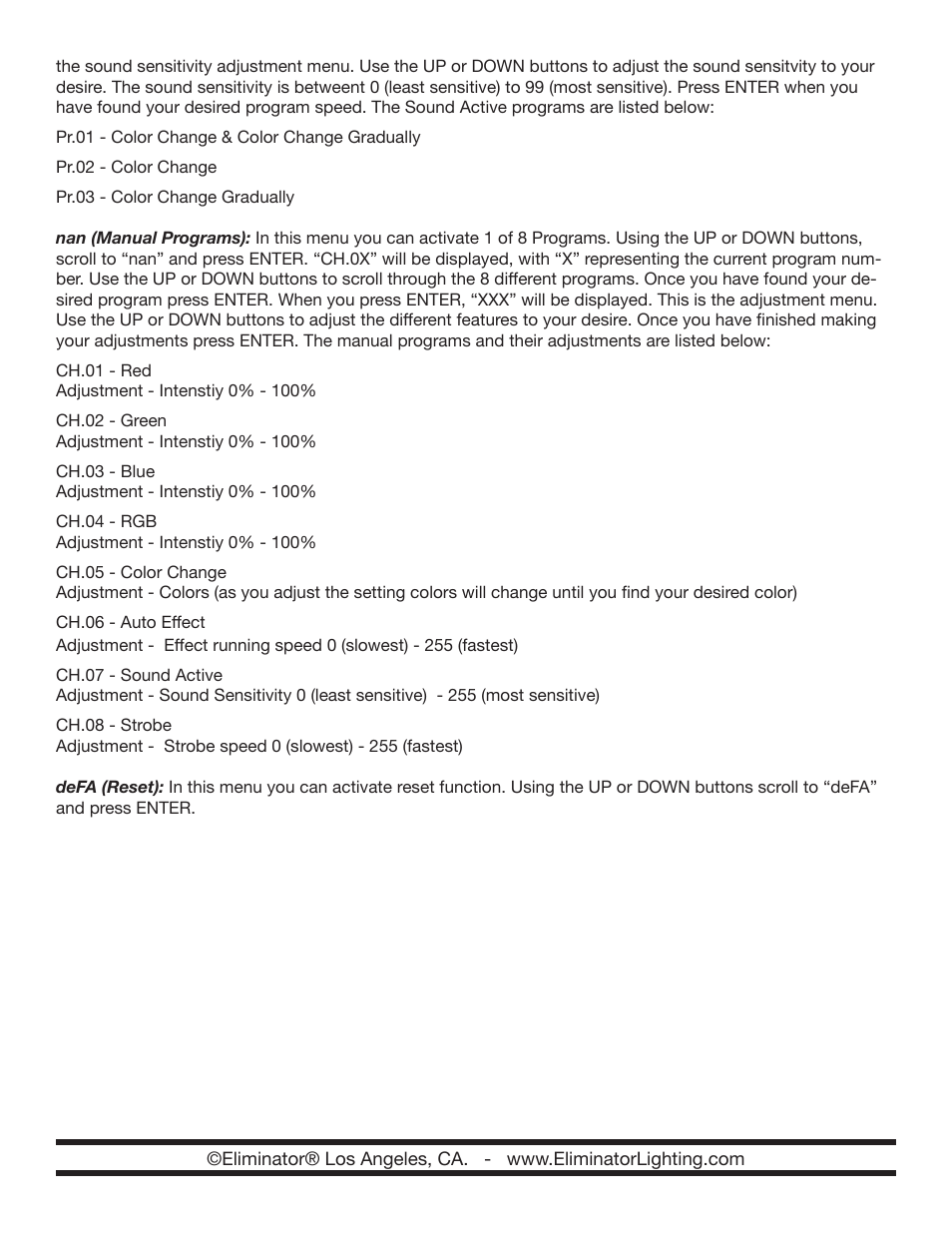 Eliminator Lighting TriDisc 9 LED User Manual | Page 3 / 4