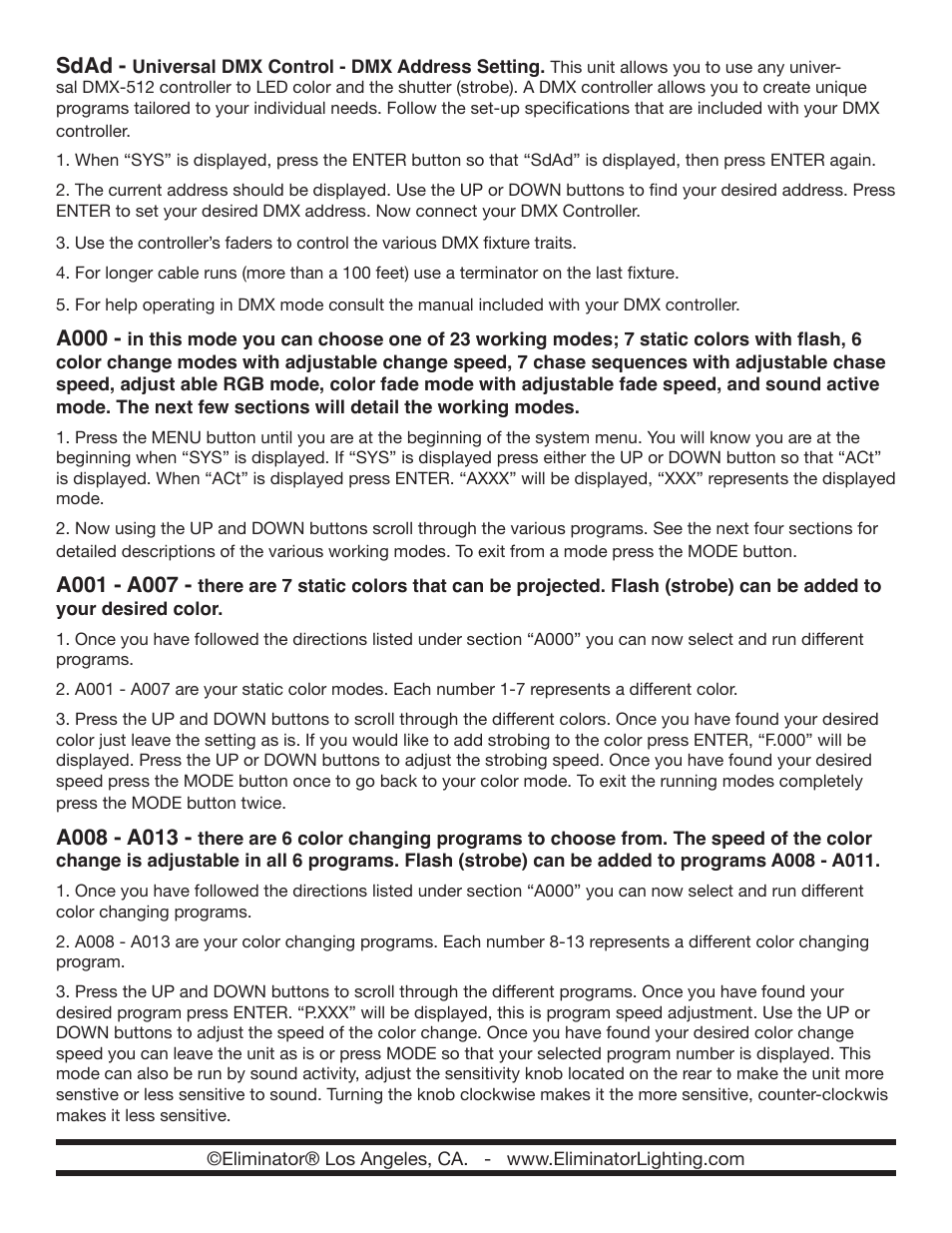 Eliminator Lighting Electro Strip User Manual | Page 2 / 4