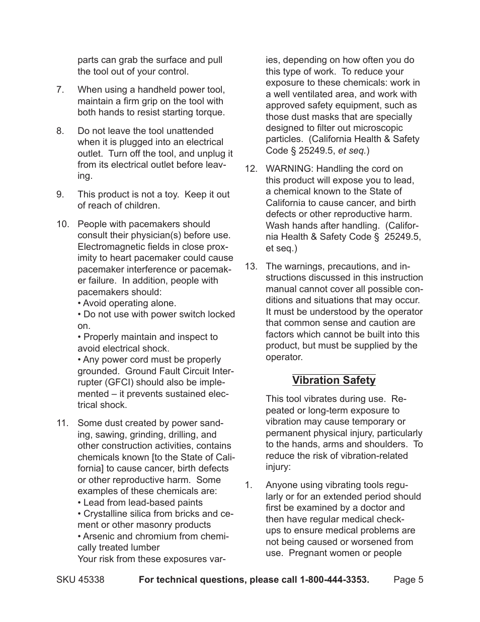 Chicago Electric 45338 User Manual | Page 5 / 15