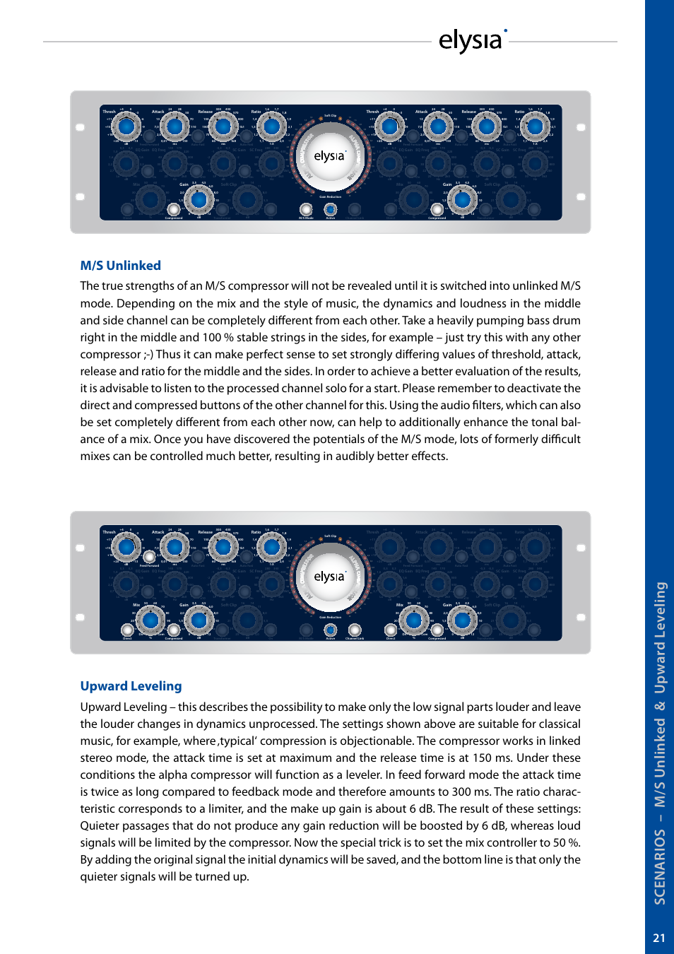 M/s unlinked, Upward leveling | elysia alpha compressor User Manual | Page 21 / 39