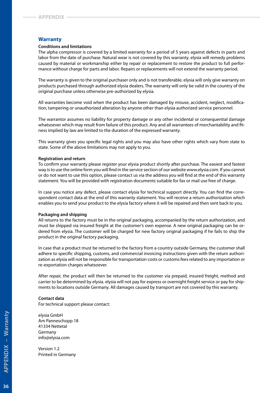 elysia alpha compressor User Manual | Page 36 / 39