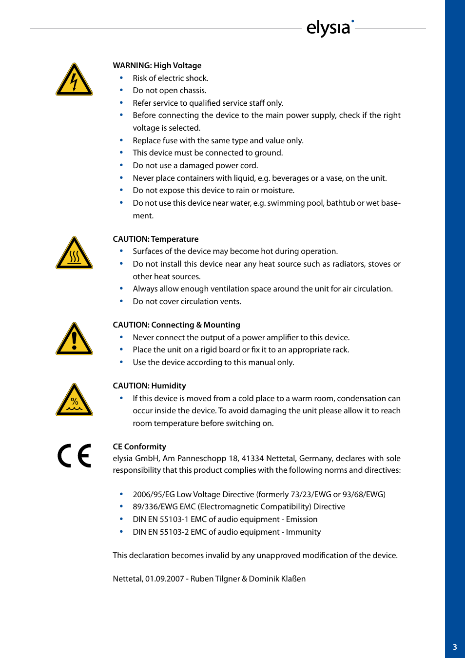 elysia mpressor User Manual | Page 3 / 27