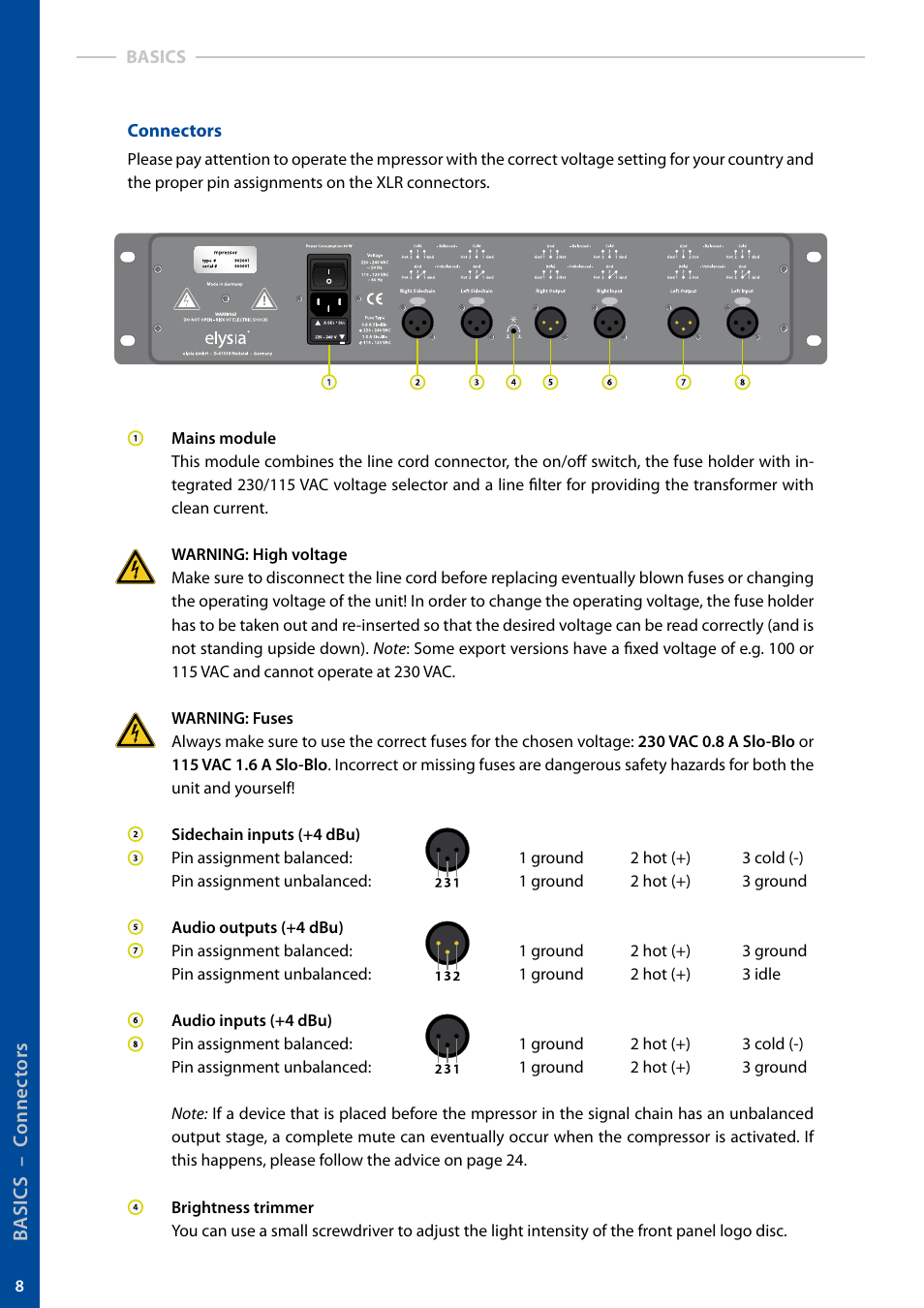 elysia mpressor User Manual | Page 8 / 27