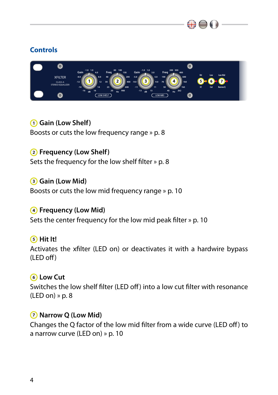 Controls | elysia xfilter User Manual | Page 4 / 16