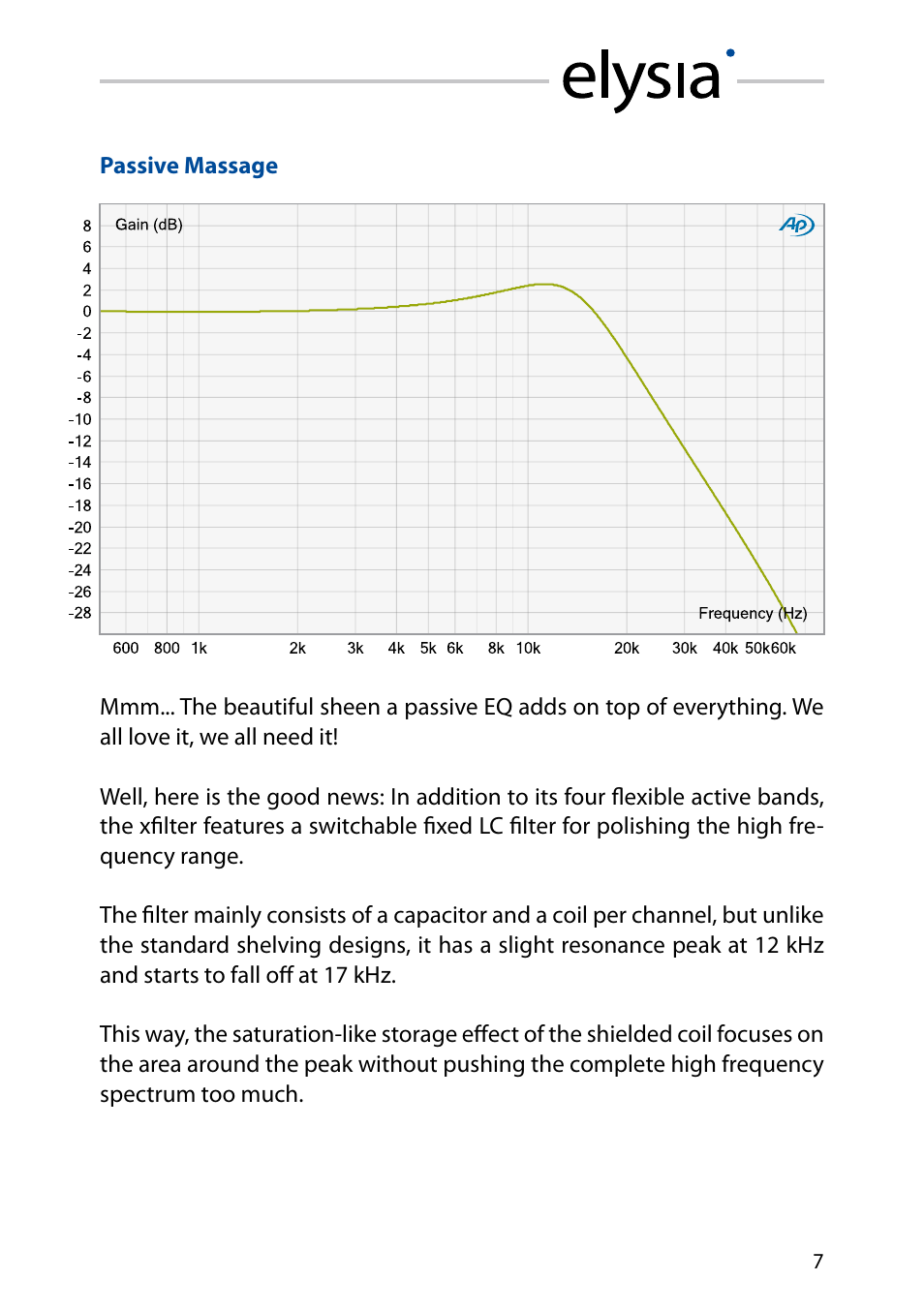 Passive massage | elysia xfilter User Manual | Page 7 / 16