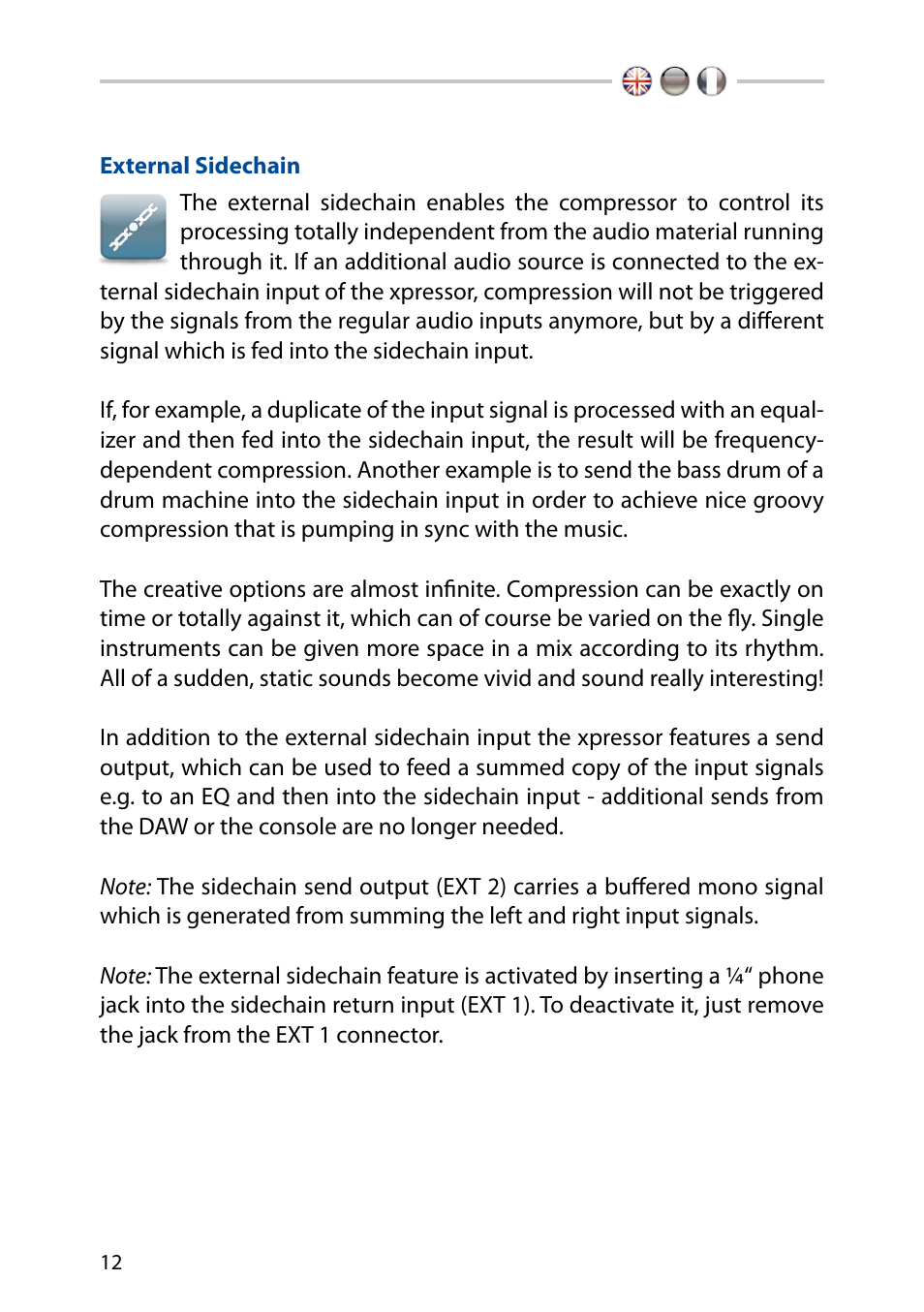 External sidechain | elysia xpressor User Manual | Page 12 / 16