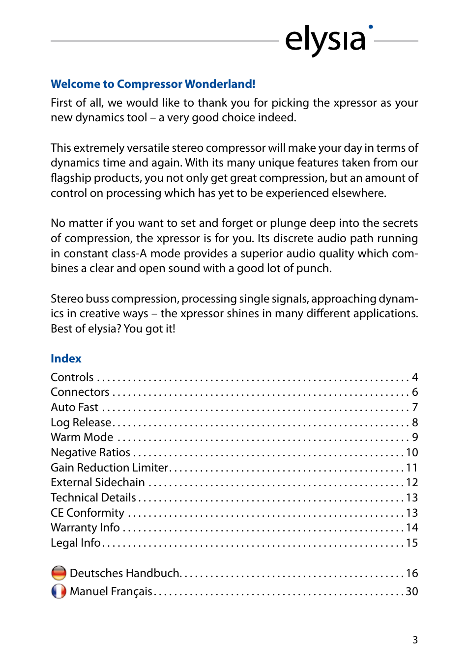 elysia xpressor User Manual | Page 3 / 16