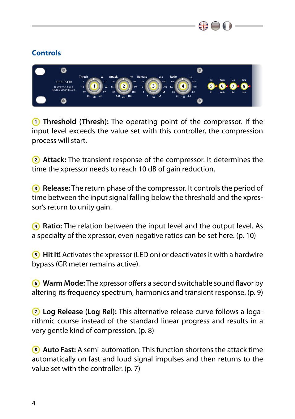 Controls | elysia xpressor User Manual | Page 4 / 16