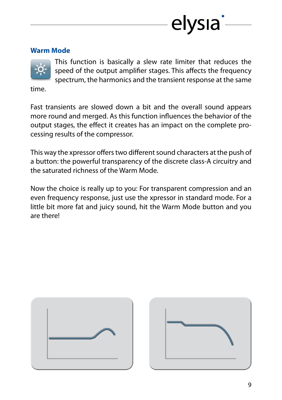 Warm mode | elysia xpressor User Manual | Page 9 / 16