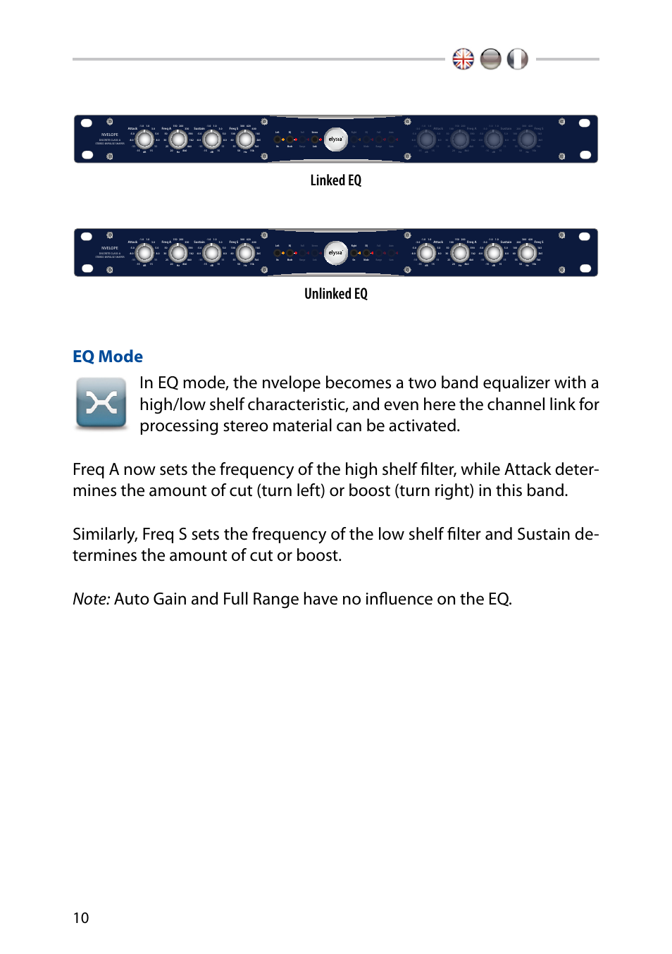 Eq mode, Linked eq unlinked eq | elysia nvelope User Manual | Page 10 / 16