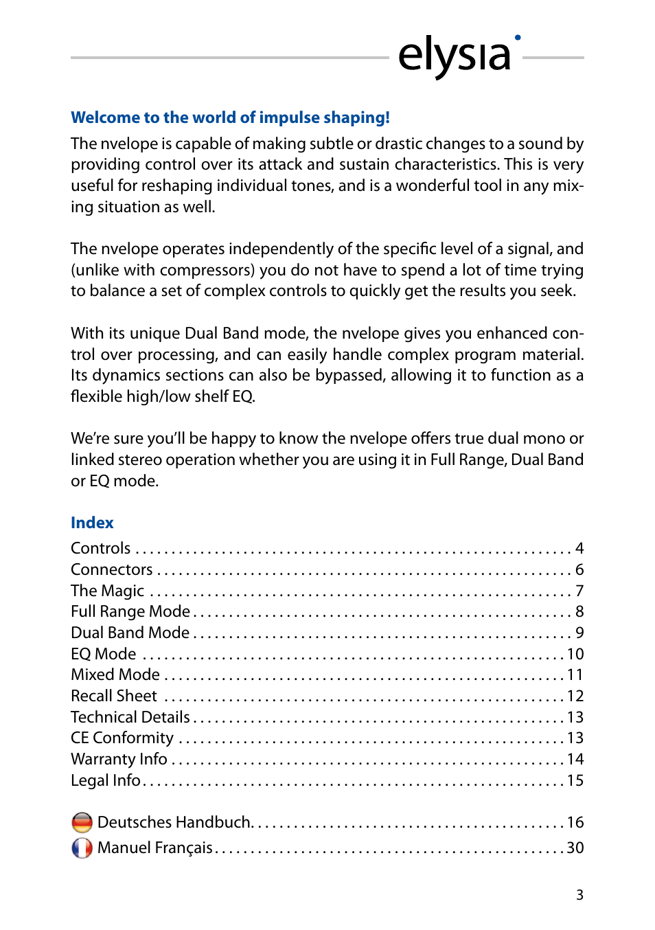 elysia nvelope User Manual | Page 3 / 16