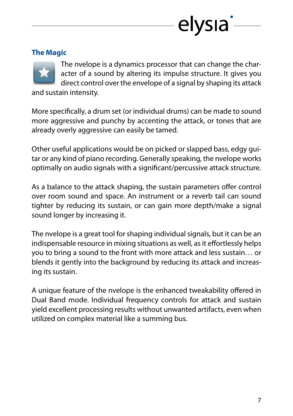 The magic | elysia nvelope User Manual | Page 7 / 16
