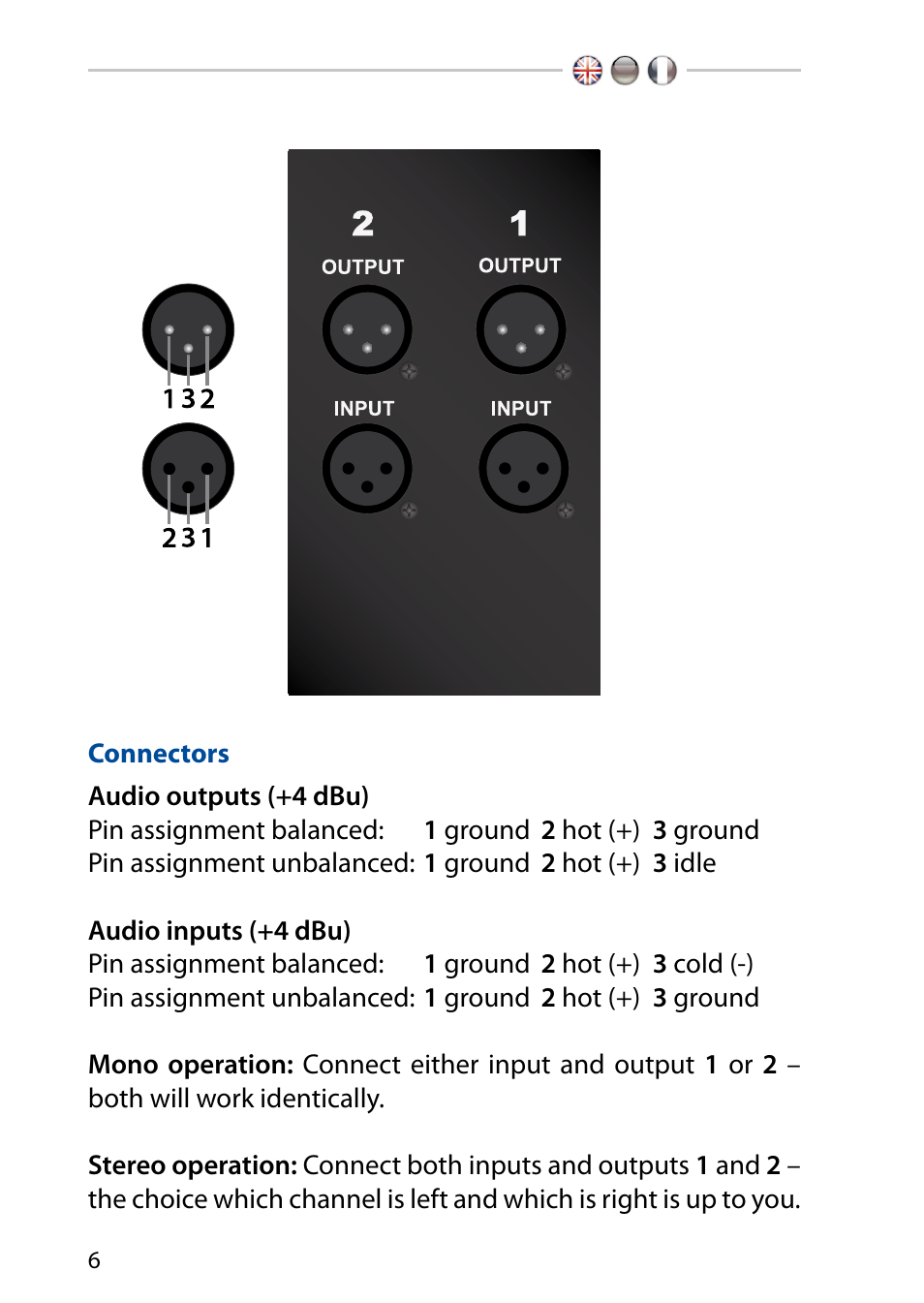 Connectors | elysia xfilter 500 User Manual | Page 6 / 16